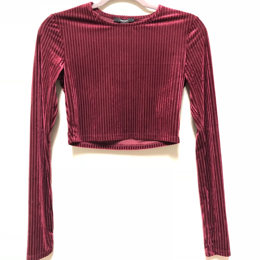Forever21 Ribbed velvet crop top